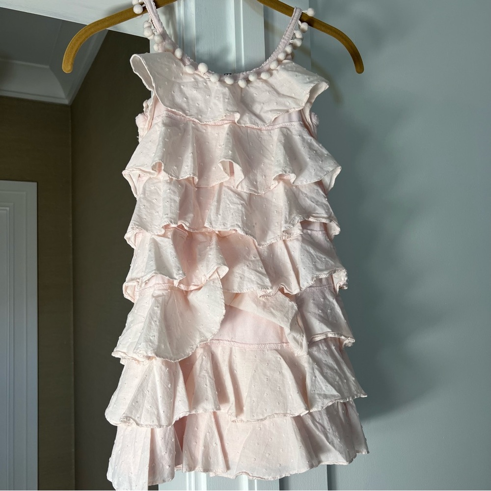 Lili Gaufrette Pink Ruffled Tiered Babydoll Dress size 6 - Picture 7 of 8